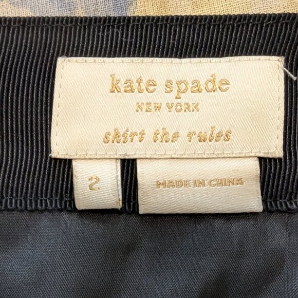 Kate Spade Black/White Tweed Fully Lines Mini Skirt, Size 2 - Picture 5 of 6